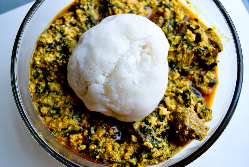 Egusi stew with pounded yam